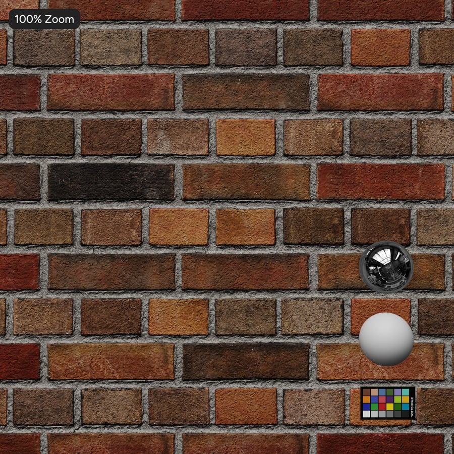 Heritage English Bond Brick Wall Texture, Multicolored