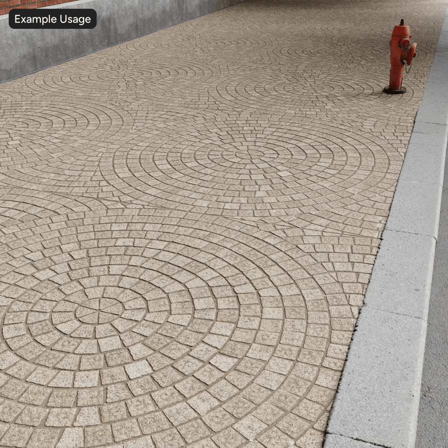 Circle Patterned Cobblestone Paver Texture