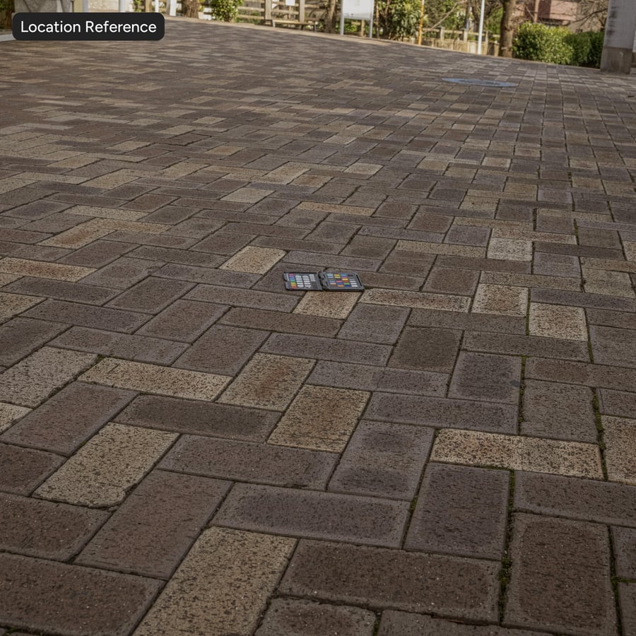 Weathered Herringbone Brick Paver Texture, Brown