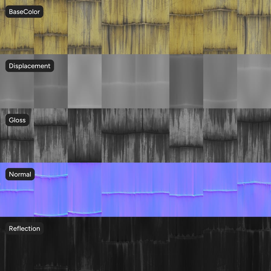 Old Dried Bamboo Texture Atlas