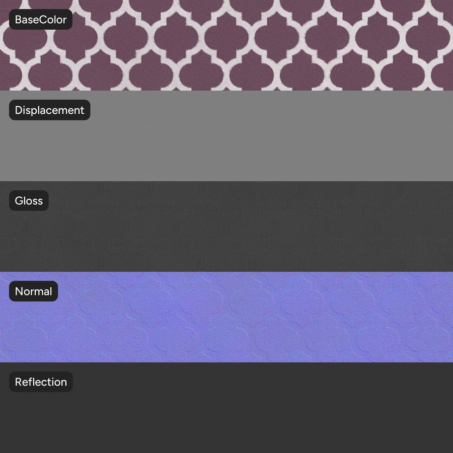 Tapete de lã com textura em treliça marroquina, roxo