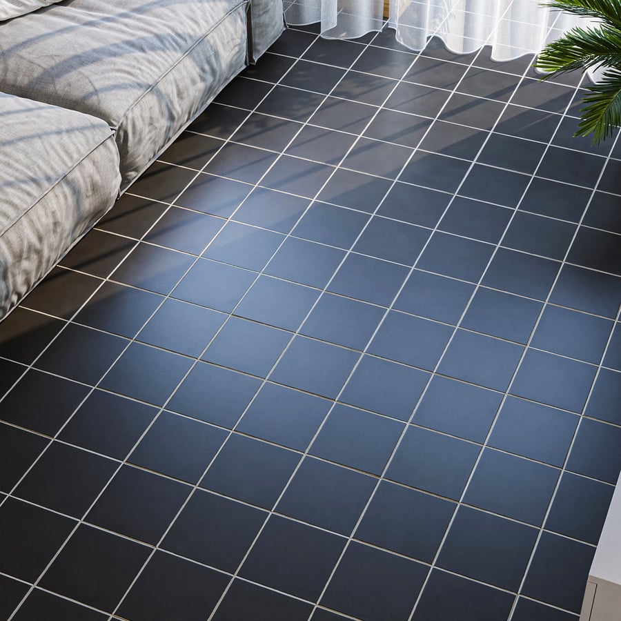 Matte Square Ceramic Tiles Texture, Black