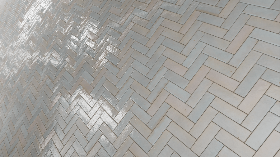 Multicolored Herringbone Zellige Tile Texture, Beige