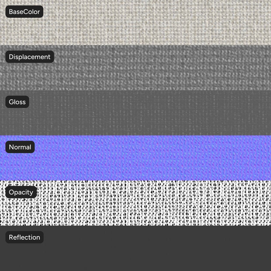 Tissu diaphane organique texturé, gris