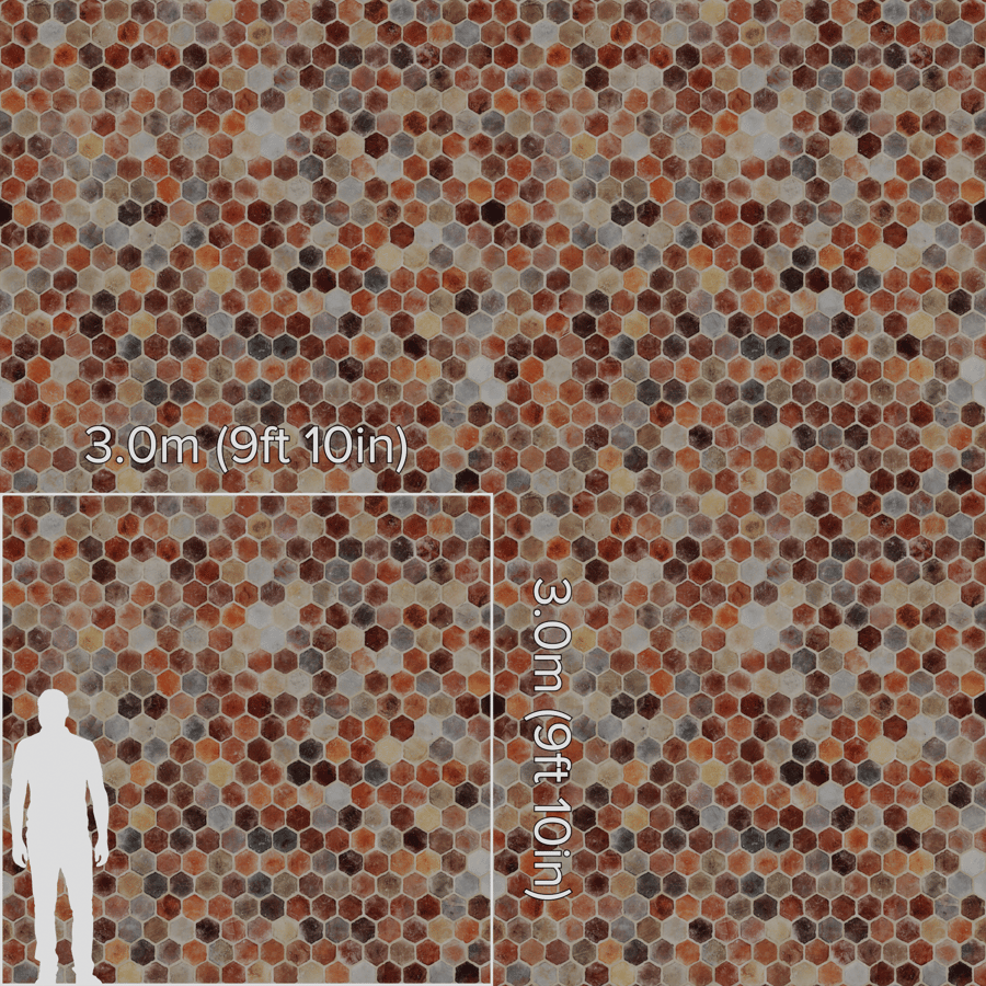 Rustic Hexagonal Terracotta Tile Texture