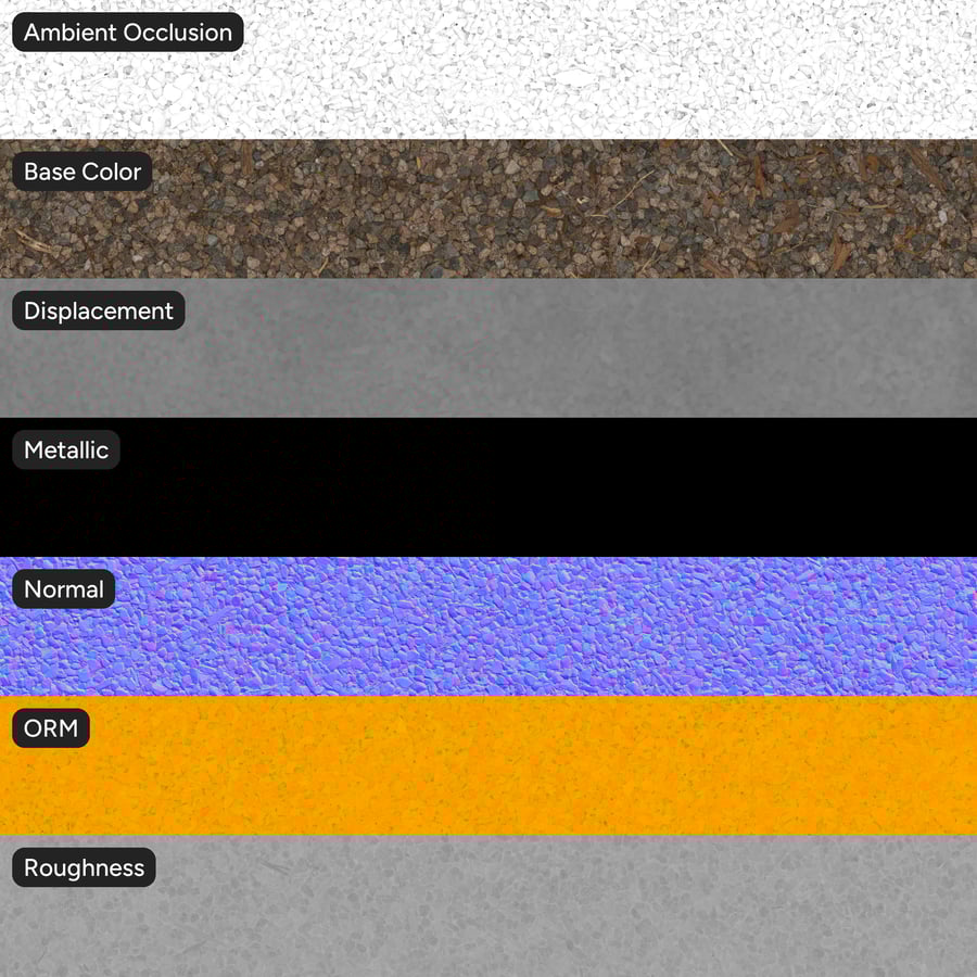 Large Gravel and Leaves Texture