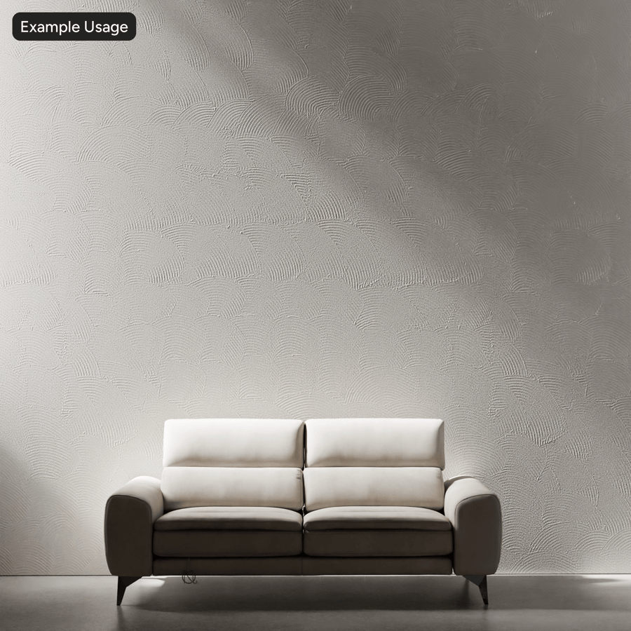 Gips wandbekleding met waaierpatroon, wit