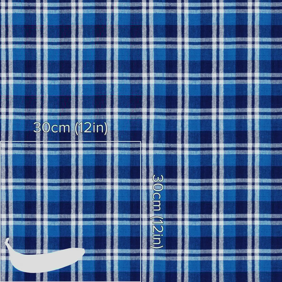 Tecido xadrez de algodão tartan, azul