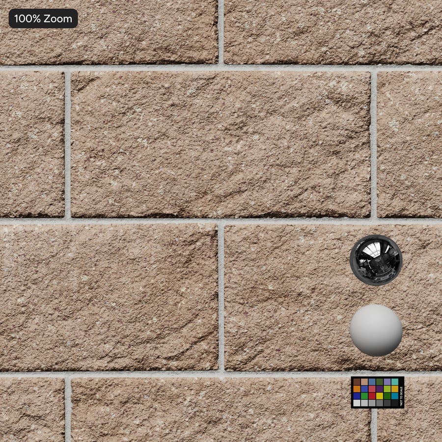 Split Face Concrete Block Wall Texture, Beige