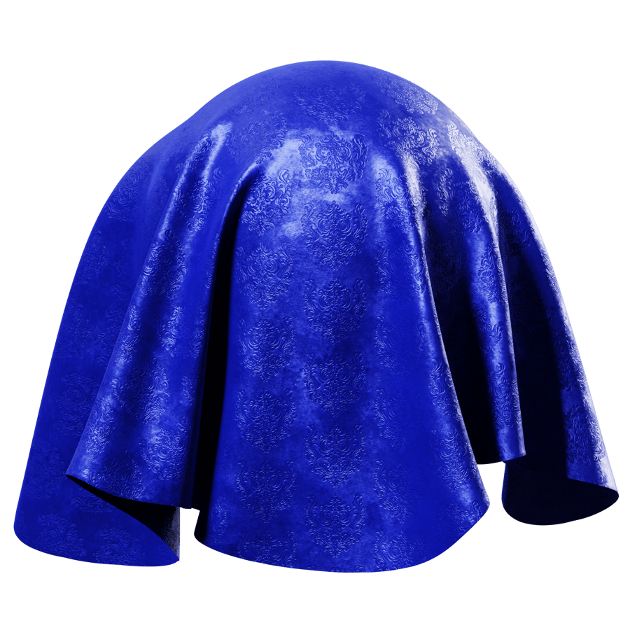 Embossed Cobalt Damask Velvet Texture, Blue