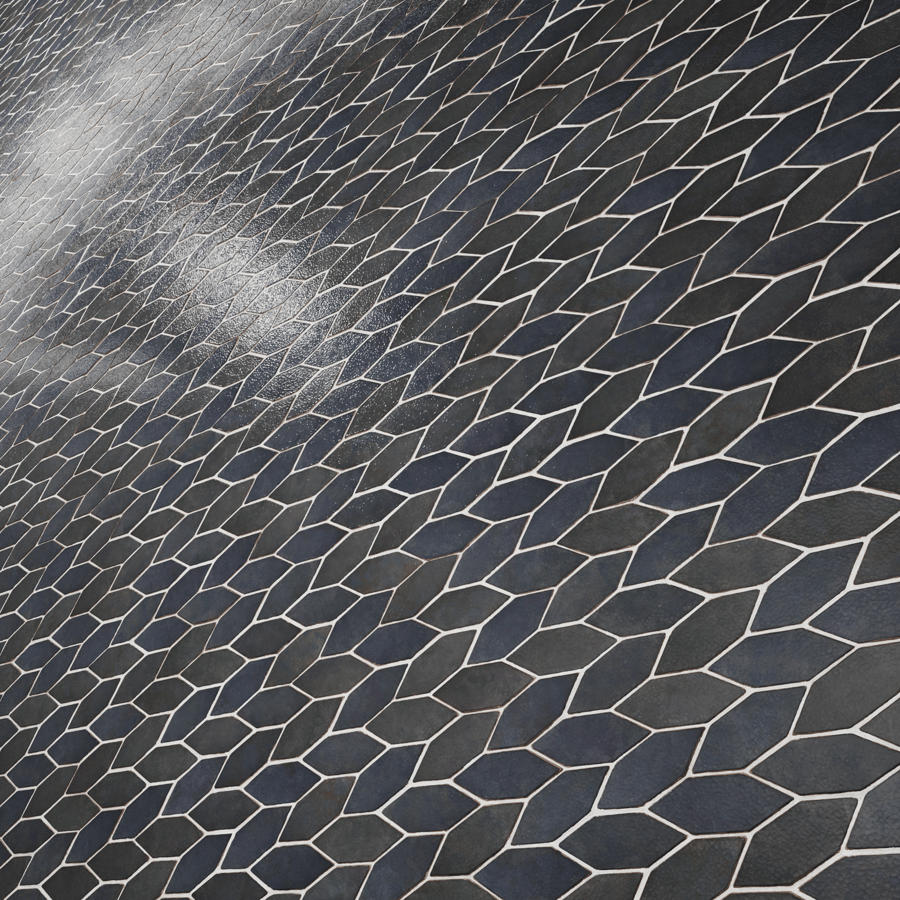 Textura de azulejo cerâmico brilhante Picket, argila ébano