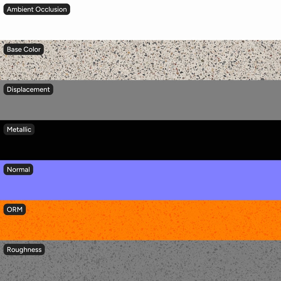 Textura Terrazzo Mate, Branco