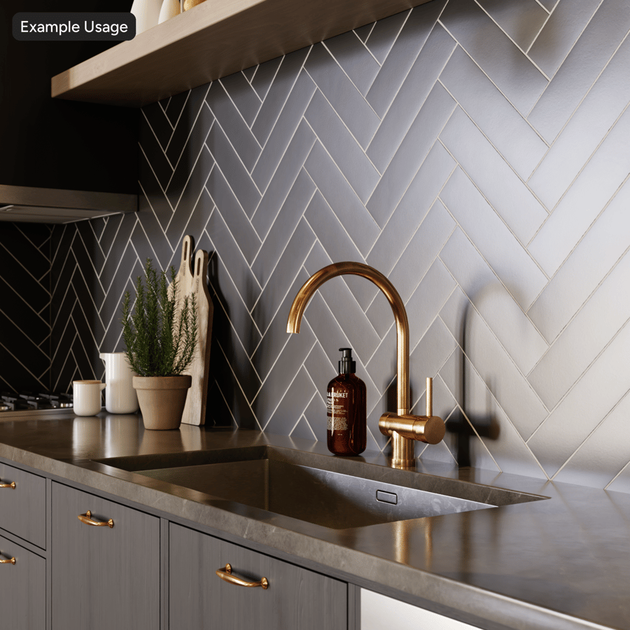 Textura de azulejo cerâmico fosco em espinha, preto