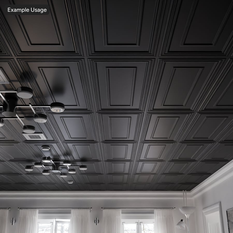Rectangular Decorative Drop Tile Ceiling Texture, Grey