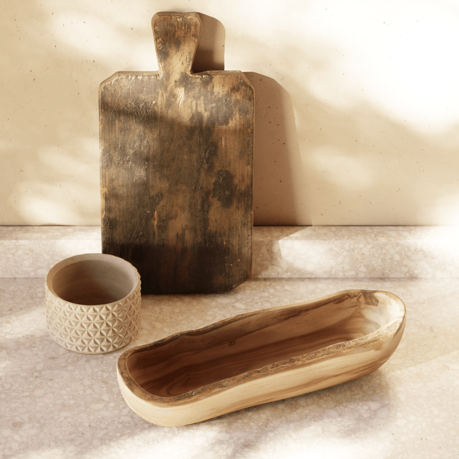 Tigela de madeira Long Live Edge Modelo