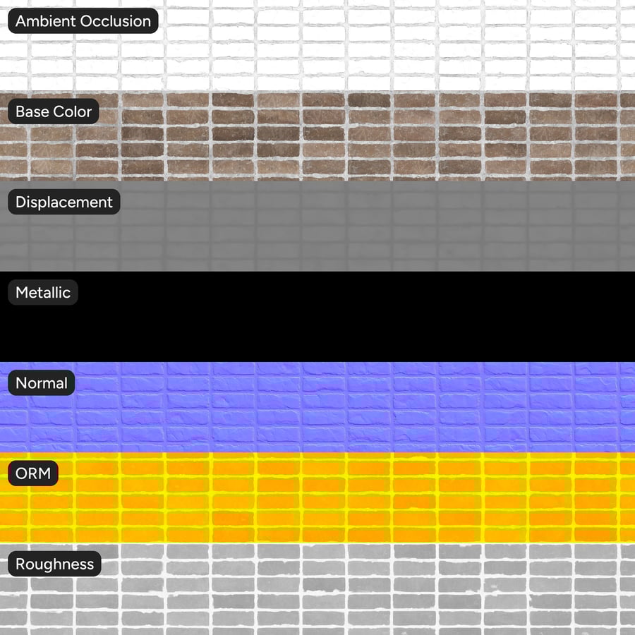 Splitface Stack Bond Brick Wall Texture, Tan