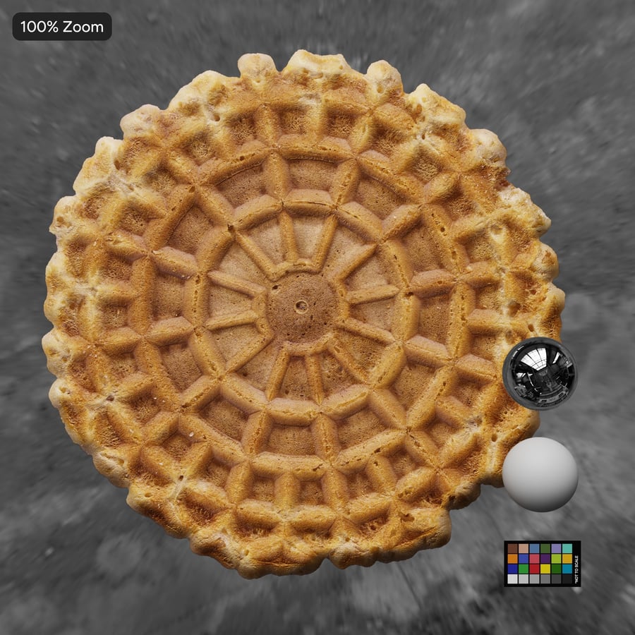 Textura do verso do biscoito Pizzelle