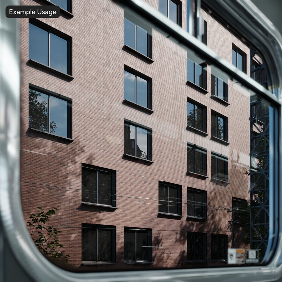 Contemporary Building Facade Brick Wall Aerial Texture, Red