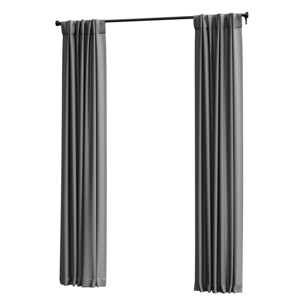 Back Tab Open Curtains Model, Grey