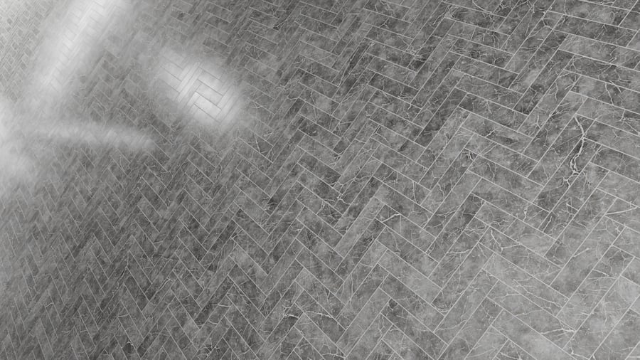 Honed Herringbone Tiles Grigio Imperiale Marble Texture, Grey