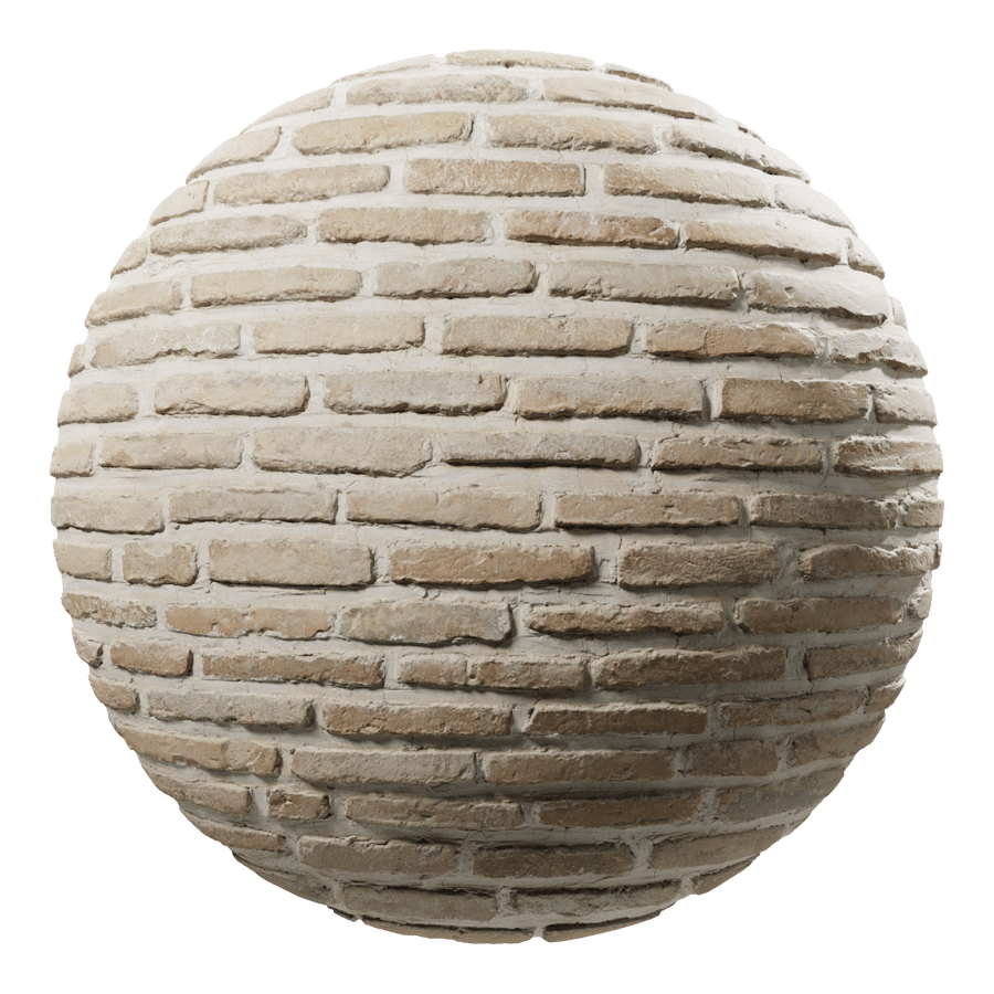 Alte Ziegelsteintextur im Läuferverband, Beige