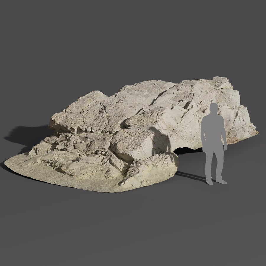 Large Sloped Beach Rock Model