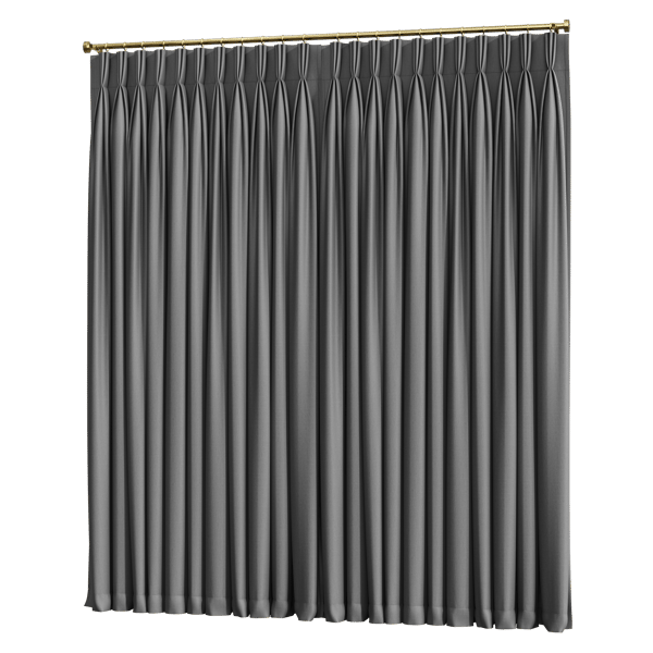 Pinch Pleat Closed Curtains Model, Grey