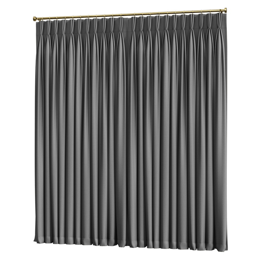 Pinch Pleat Closed Curtains Model, Grey