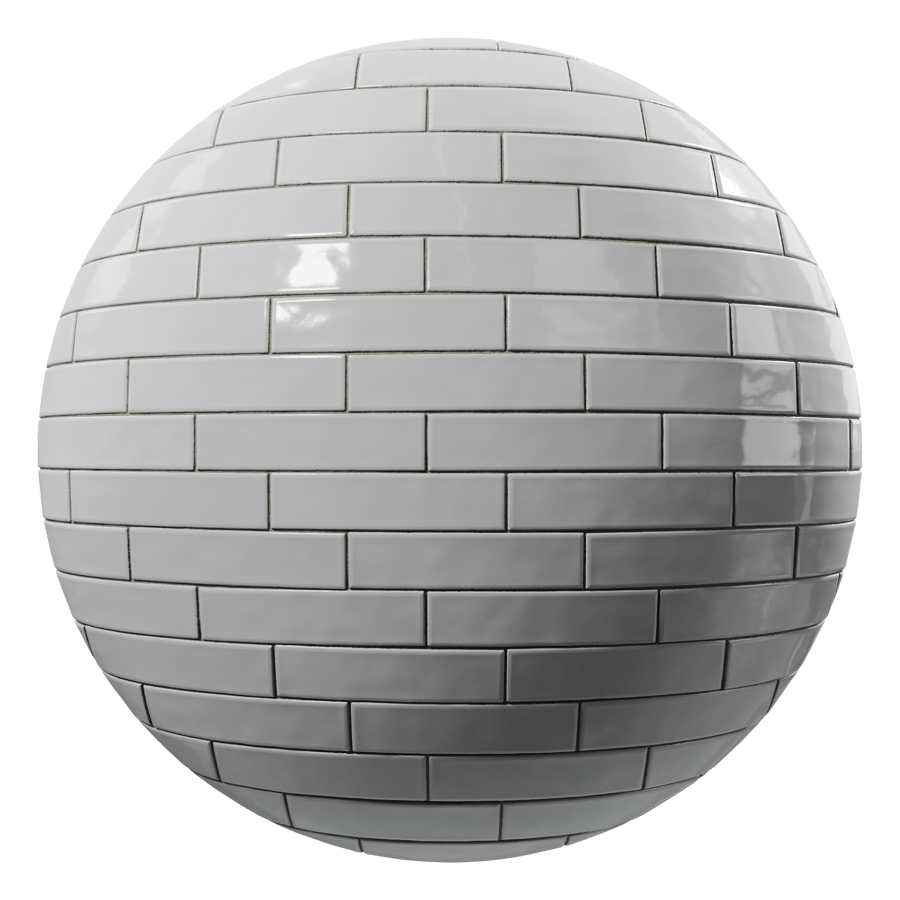 Glossy Textured Subway Tile Texture, White