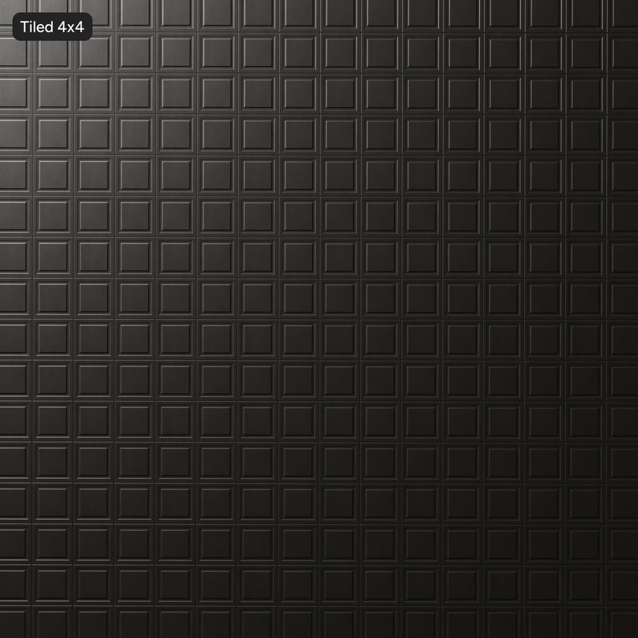 Texture de plafond en fausses dalles de vinyle métalliques gaufrées, argentées