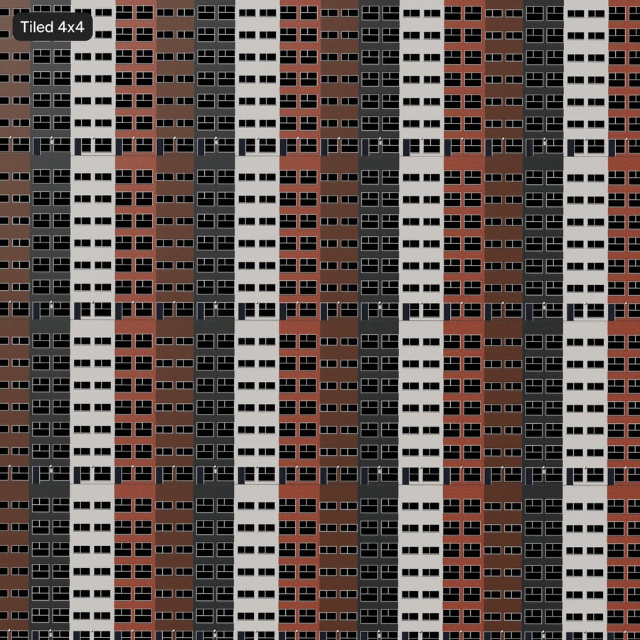 Modern Color Blocked Brick and Render Facade Texture