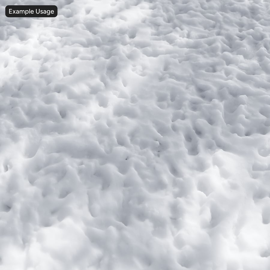Footprints on Chunky Snow Texture