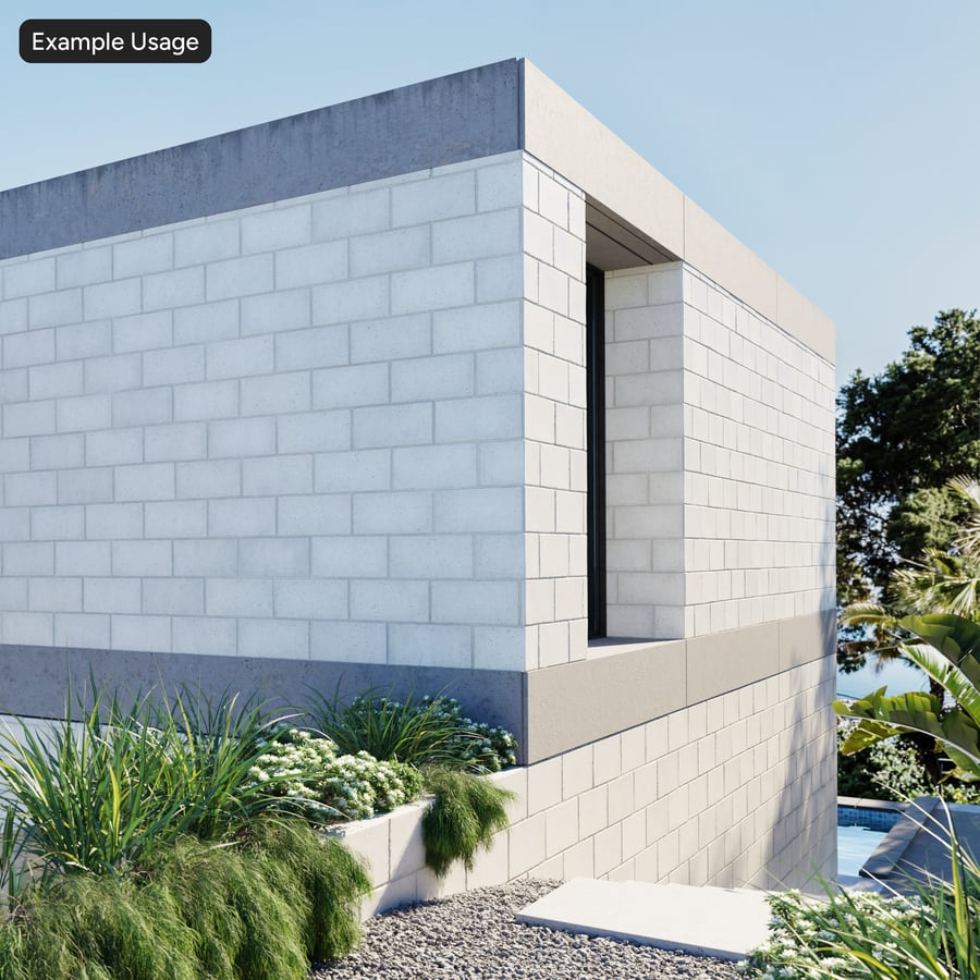 Dragfaced Running Bond Brick Wall Texture, White