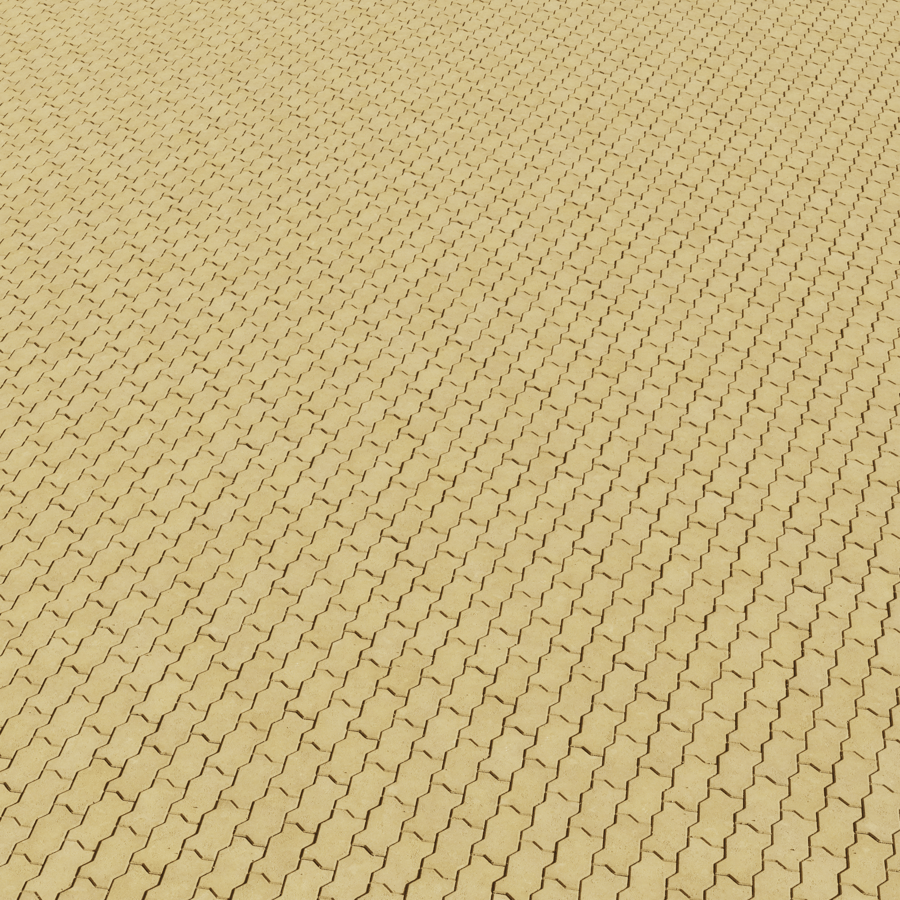 Offset Zigzag Concrete Paving Texture, Yellow