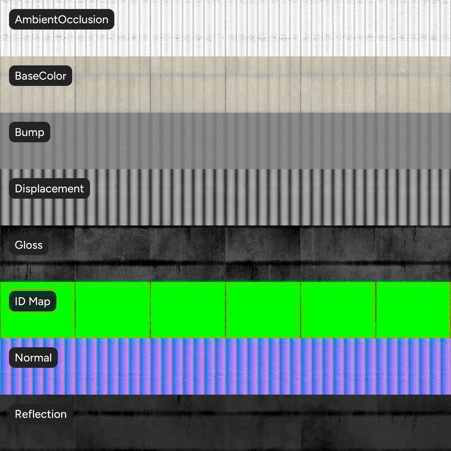 凹槽混凝土砌块墙面纹理