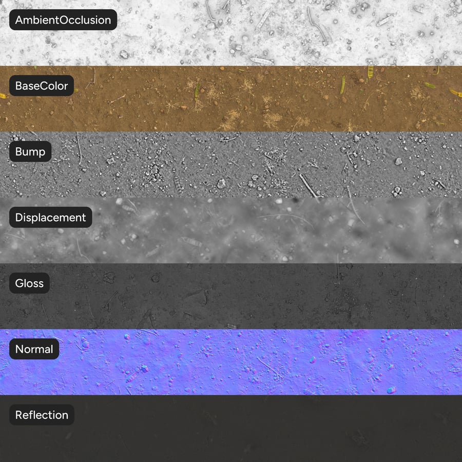 Solo arenoso com textura de detritos