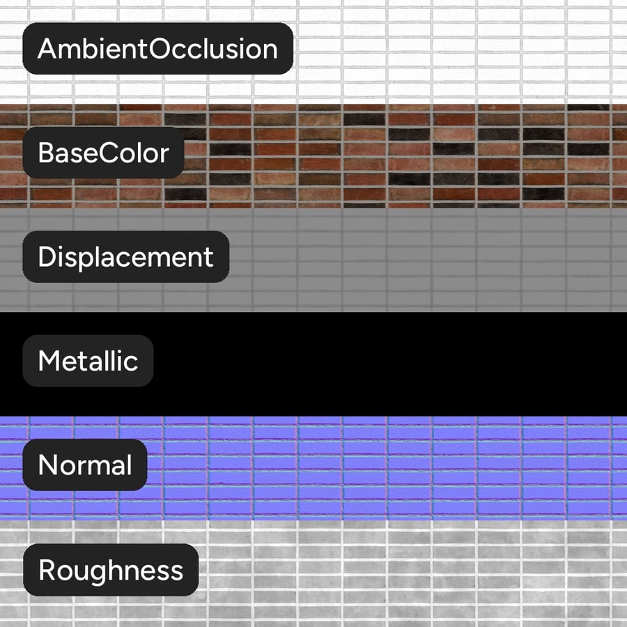 Sandfaced Stack Bond Brick Wall Texture, Multicolored