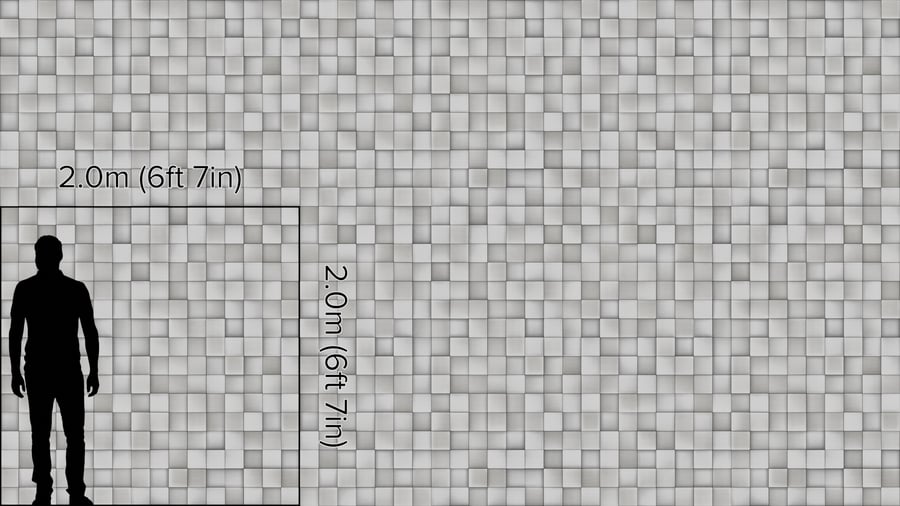 Textura de azulejo quadrado brilhante em aço, platina