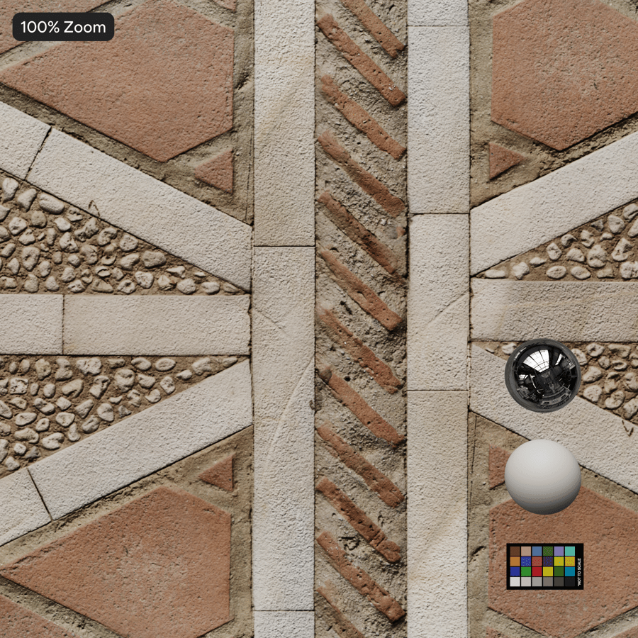 裝飾石鋪路面紋理，紅色