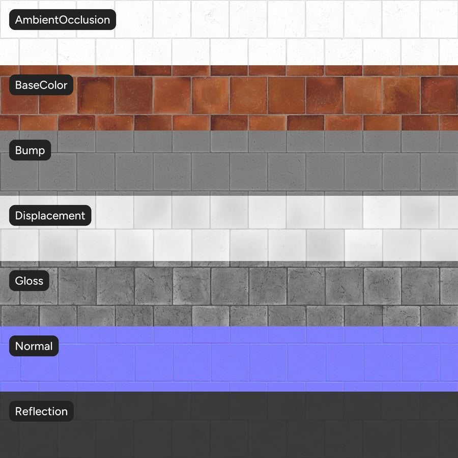 Square Offset Terracotta Raw Tile Texture, Flashed Red