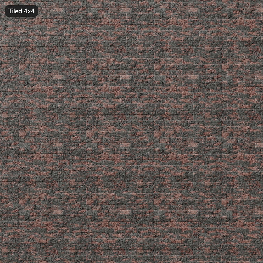 Split Face Running Concrete Block Wall Texture, Black