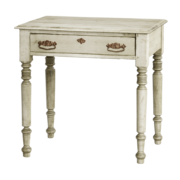 Vintage Wooden Side Table Model, White