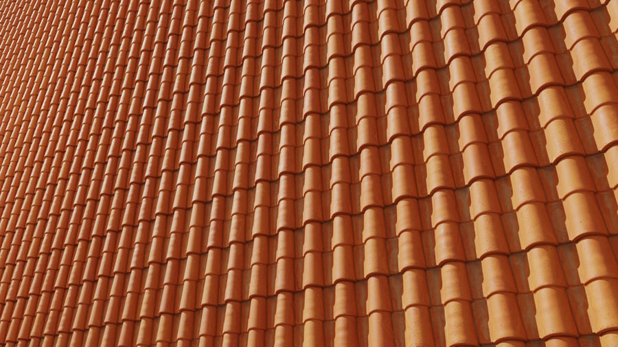 Terracotta Roof Tiles Texture, Orange