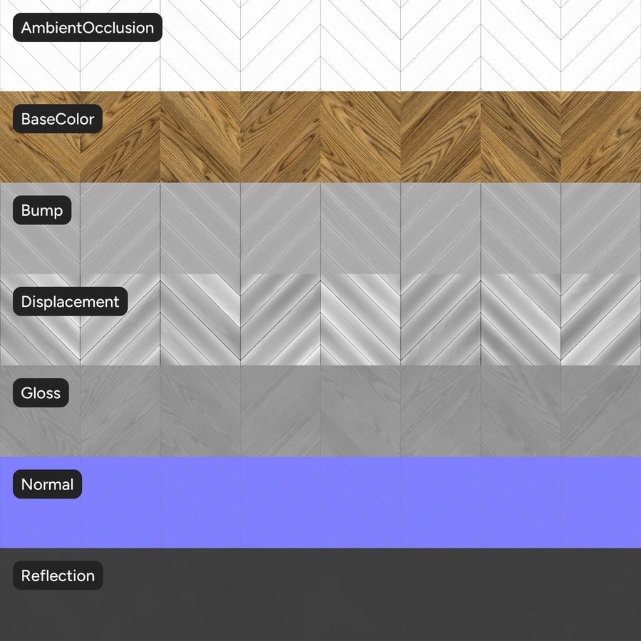 Chevron Esche Holzplatte Struktur, Hell