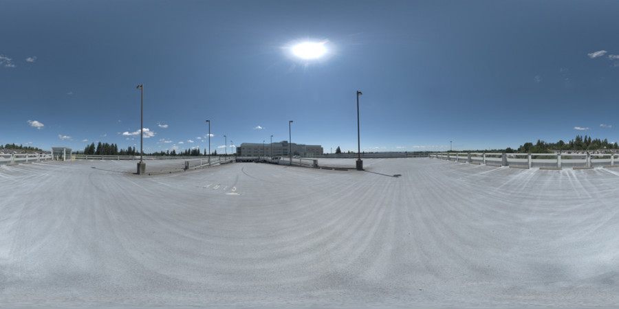 Tiny Clouds Clear Afternoon City Parking Lot Outdoor Sky HDRI