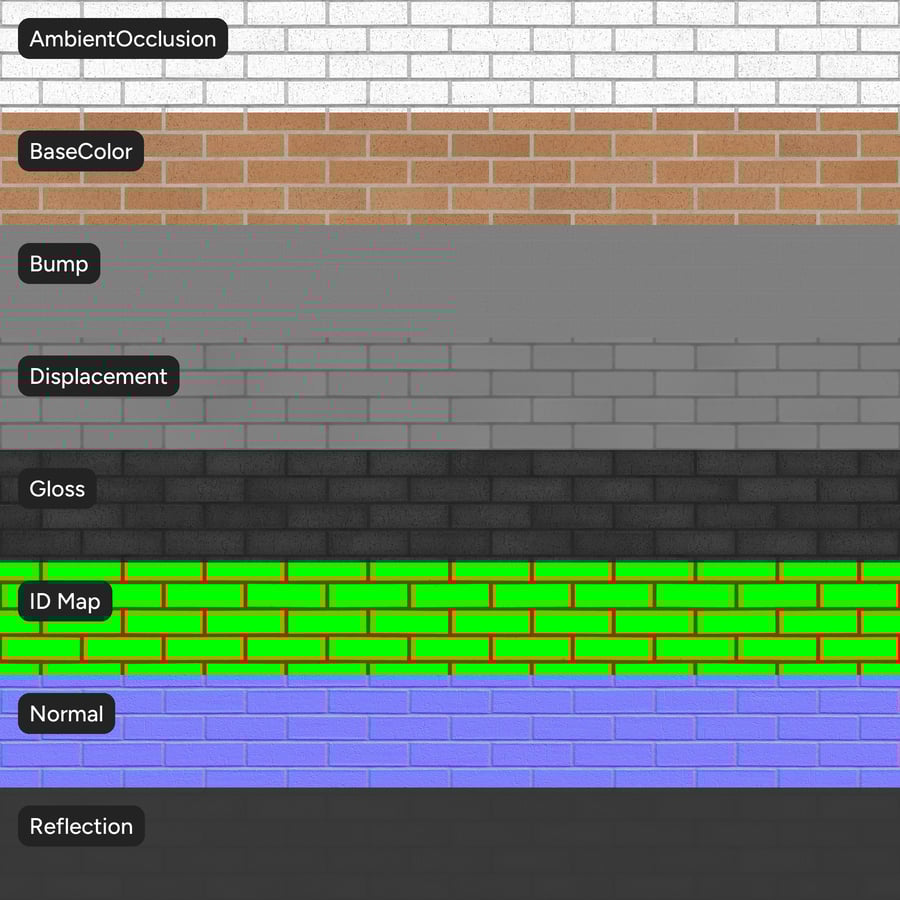 Dragfaced Running Bond Brick Wall Texture, Orange