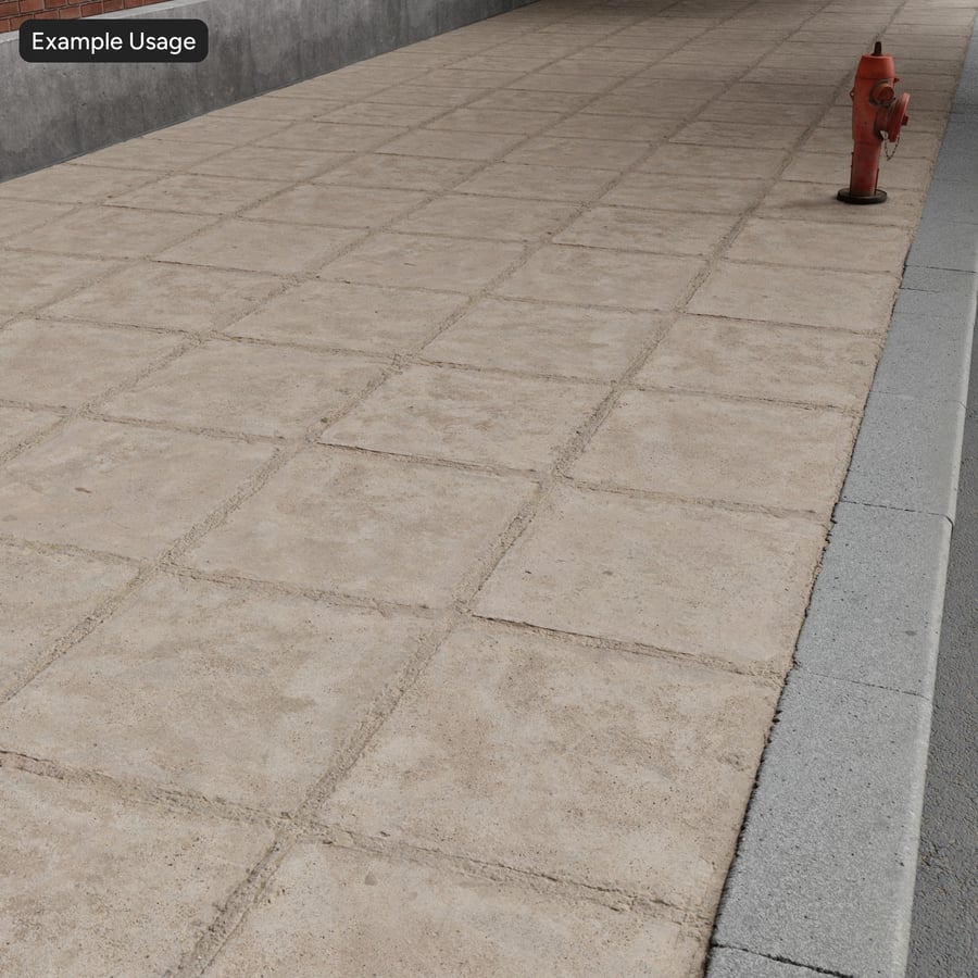 Erodált négyzet alakú beton járda textúra