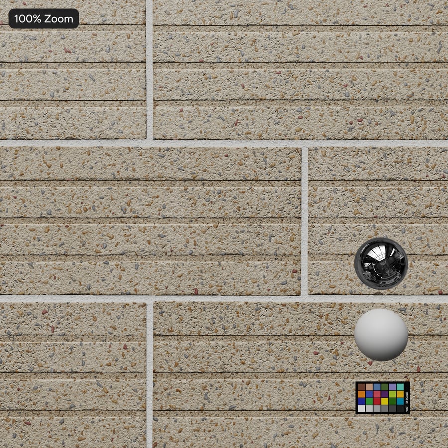 Scored Running Concrete Block Wall Texture, Beige