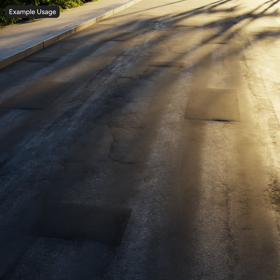 Textura de asfalto de estrada de pista única desgastada, cinza