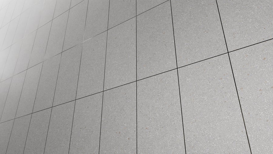 Textura de azulejo retangular em terrazzo mate, cinzento claro
